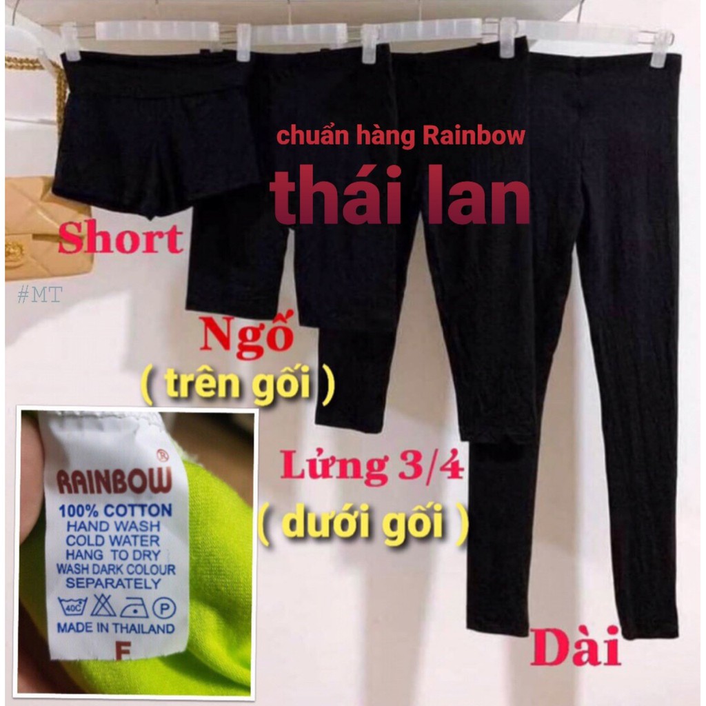 Quần legging chuẩn rainbow thái lan màu đen