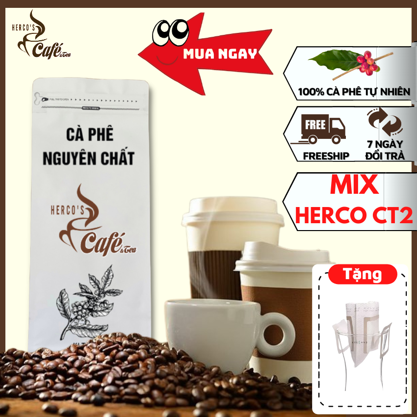1kg cà phê mix herco ct2 xay dùng pha phin - cafe pha máy