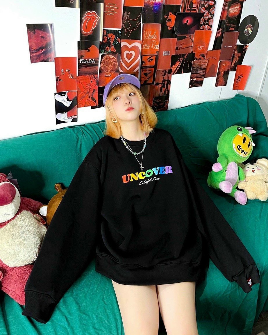 ÁO SWEATER CỔ CHUI IN UNCOVER THỜI TRANG CAO CẤP NAM NỮ CÁ TÍNH- XSTH