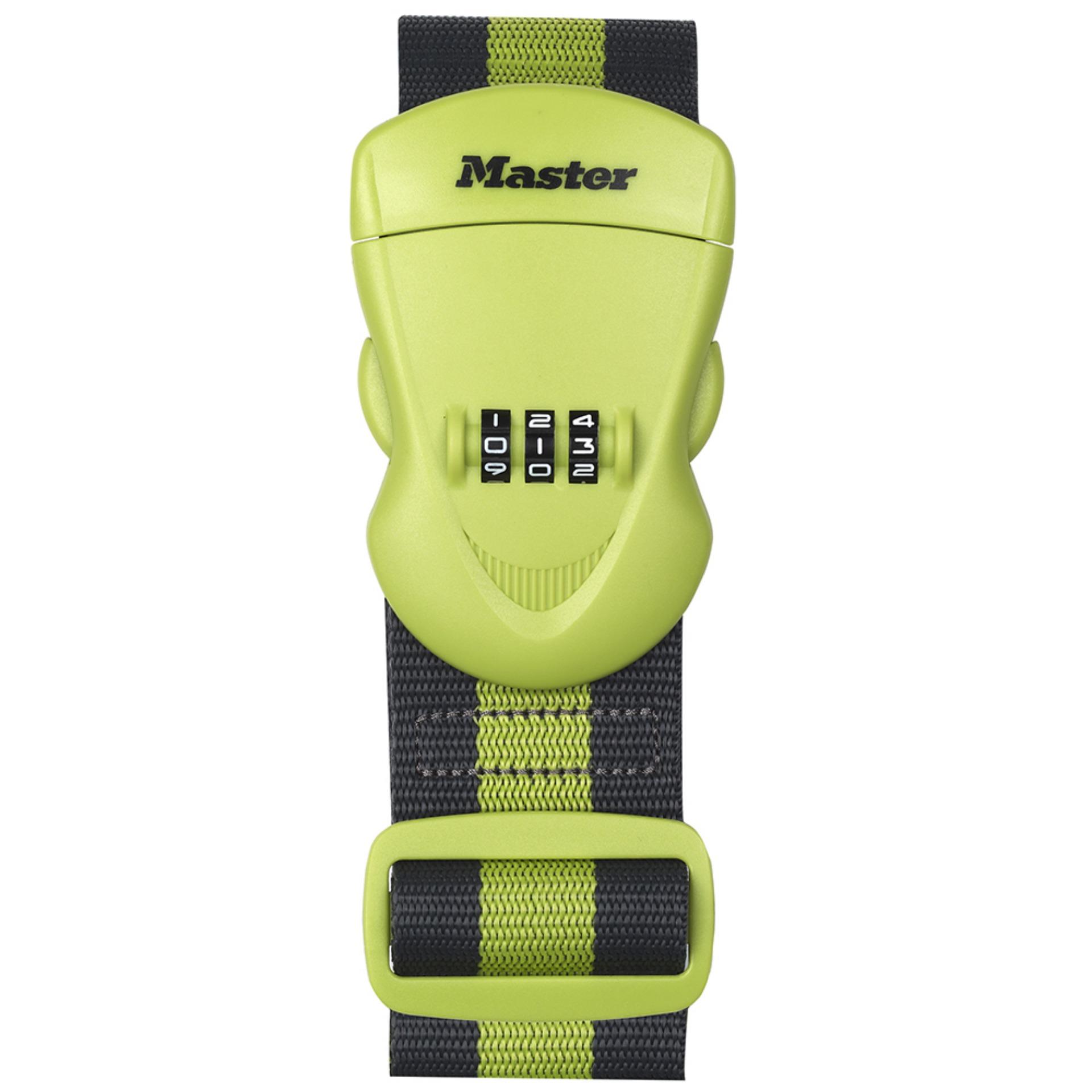 Dây đai vali có đầu khóa số master lock 4701 eurdgrn dài 2m màu xanh lá - luto shop