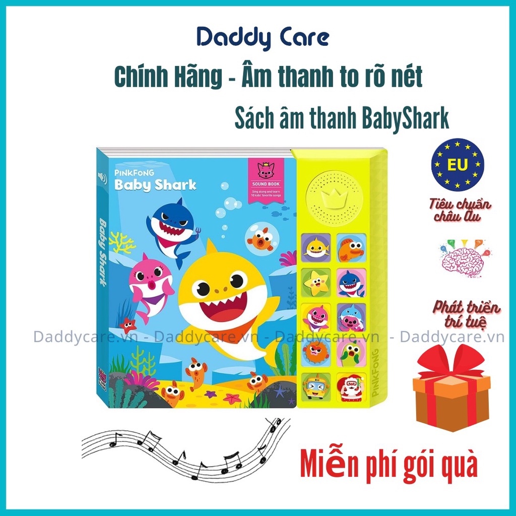 [Mã 55LIFESALE giảm 10 đơn 99K] Sách Âm Nhạc BABYSHARK -SOUND BOOK Chính hãng