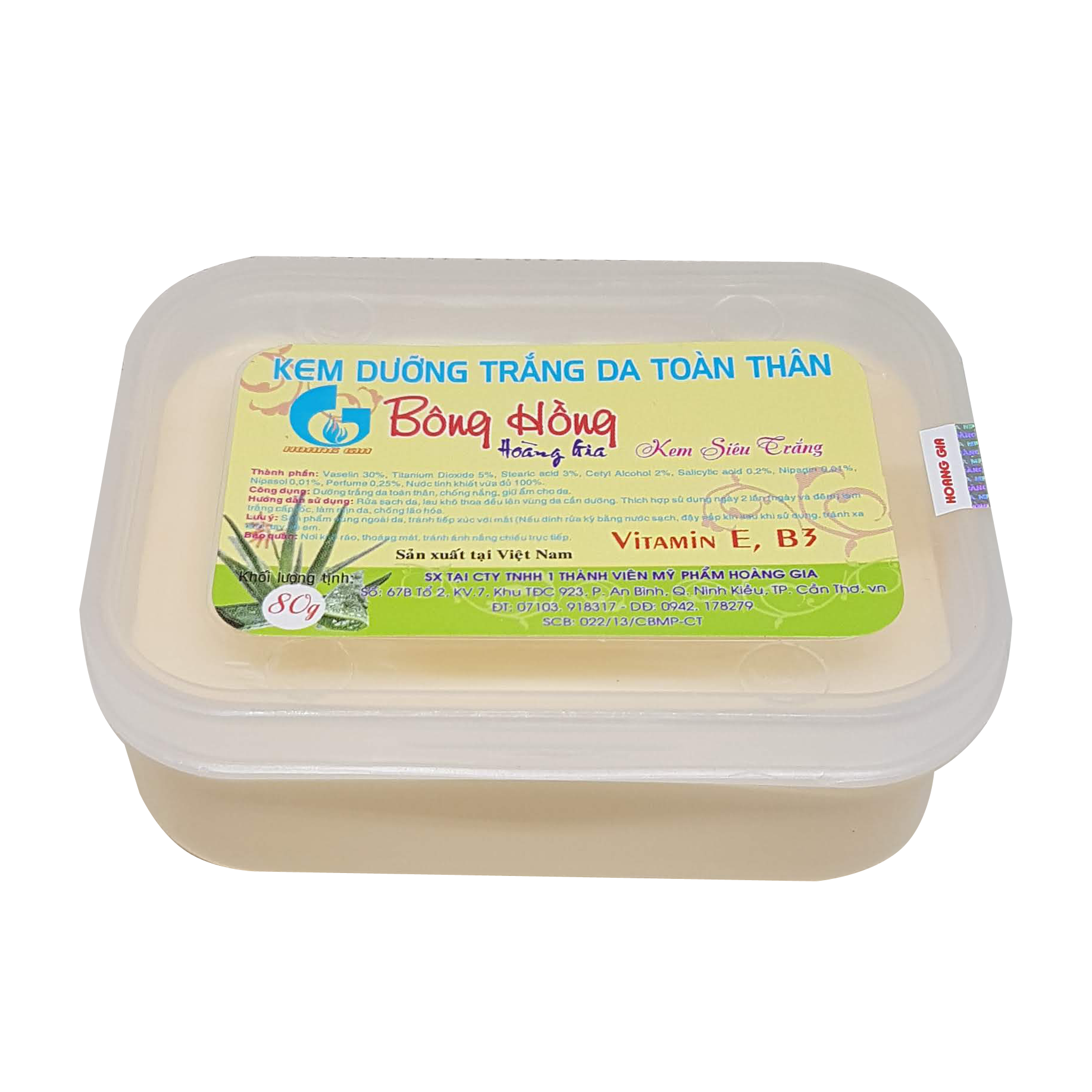 [HCM]KEM DƯỠNG TRẮNG DA TOÀN THÂN BÔNG HỒNG HOÀNG GIA NHA ĐAM 80G
