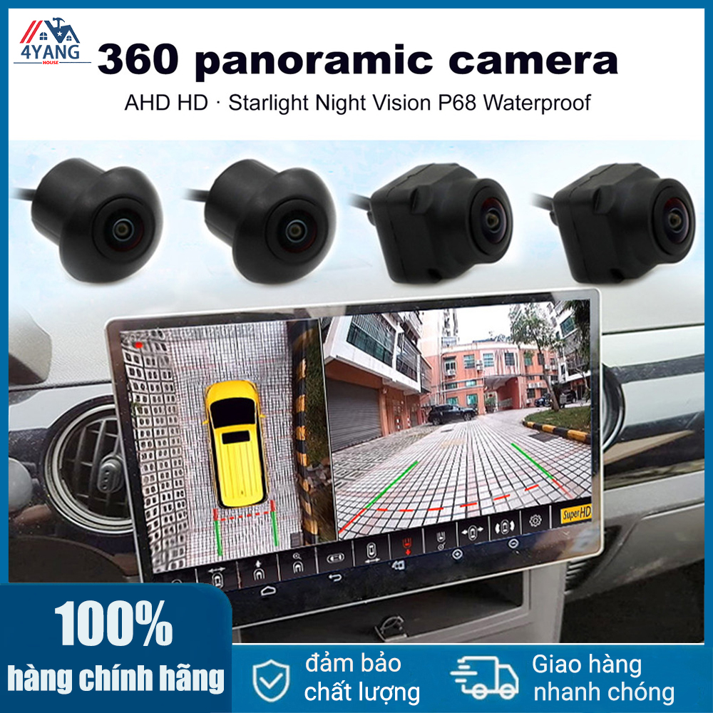 【Fast Shipping】360 Car Camera Panoramic Surround View 1080P Ahd Right + Left + Front + Rear View Camera System for Android Auto Radio Night Vision Giá 680,000 Đồng*Miễn phí vận chuyển