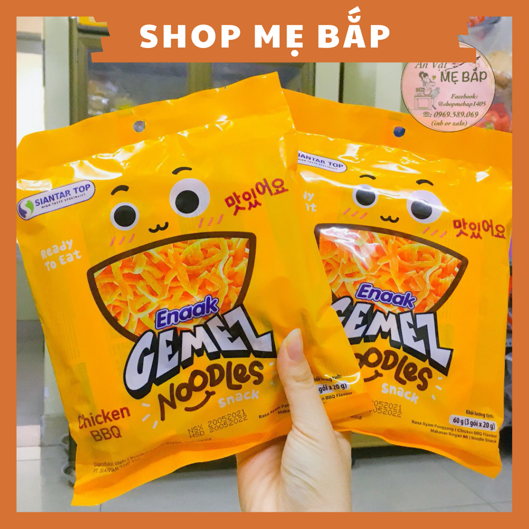 Snack mì trẻ em hương gà bbq ennak gemez - túi 3 gói 20gr - shop mẹ bắp
