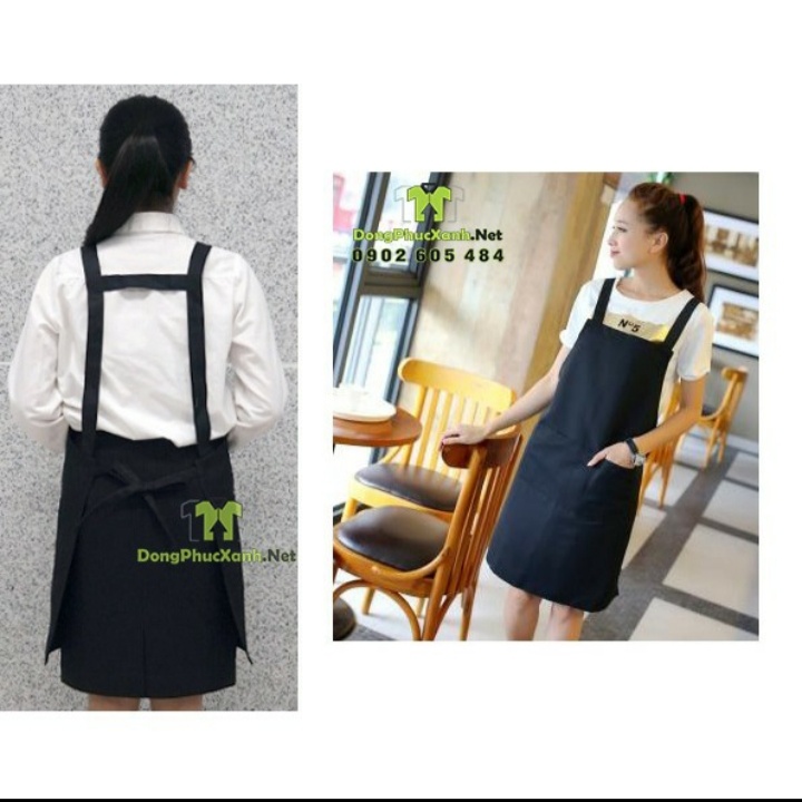 Tạp dề yếm dài 2 lớp chống thấm cho Nam Nữ có nút bấm tăng giảm chiều cao