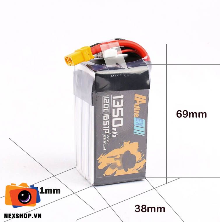 Pin Lipo Fpv Auline EX 1350MAH 6S 22.2V 120C XT60