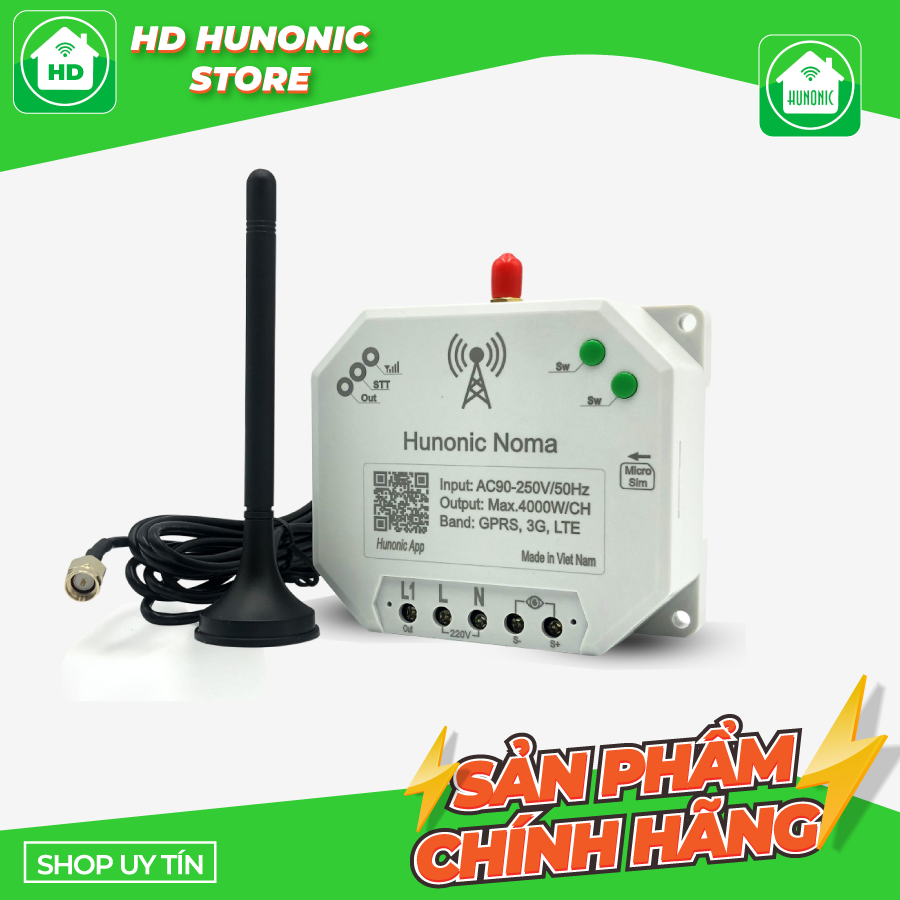 Công tắc Noma , công tắc điều khiển mọi thiết bị từ xa qua điện thoại dùng sim, không cần Wifi, thiết bị điện thông minh, mẫu mã đẹp, sang trọng