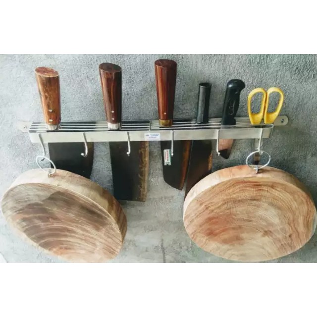 Kệ inox cài dao,treo đồ dùng nhà bếp đa năng