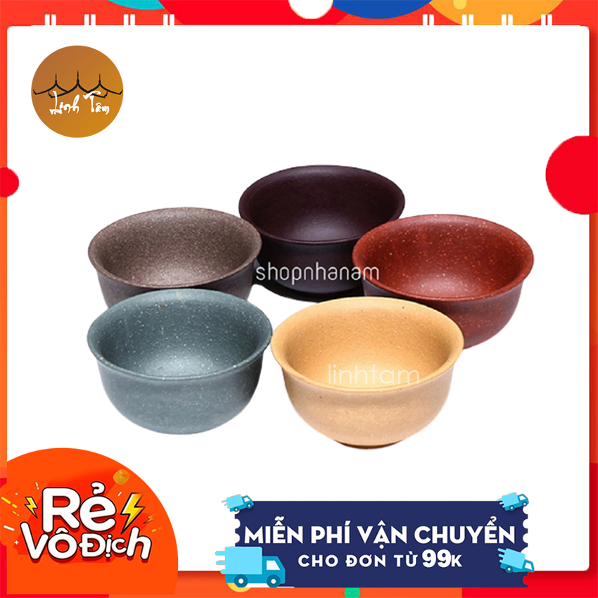 Chén tử sa dáng loe nhiều màu, chén trà đạo tử sa - Linh Tâm Mộc Trầm