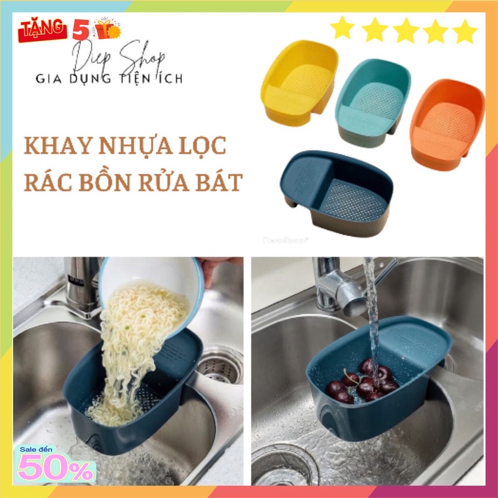 Lọc rác bồn rửa chén - Khay lọc rác bồn rửa chén - Dụng cụ nhà bếp - Khay lọc rác kèm để đồ đa năng - Lọc rác bồn rửa bát