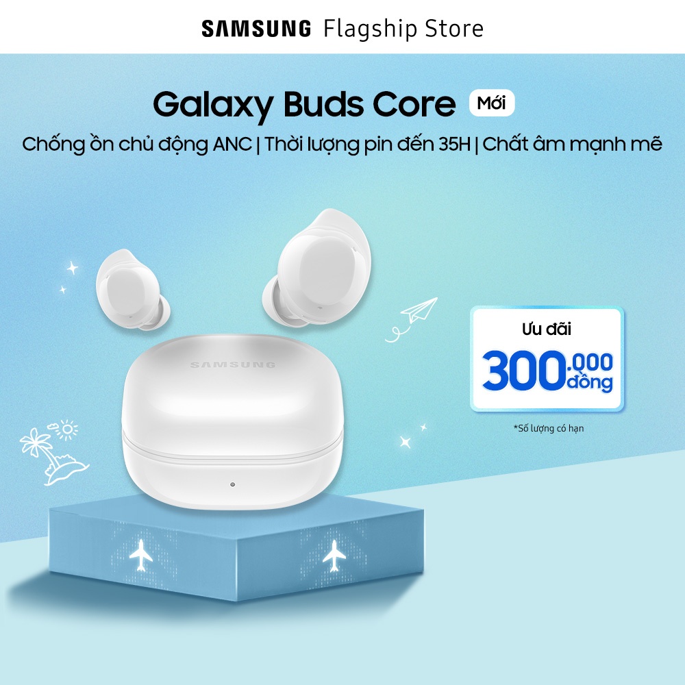 Tai nghe Samsung Galaxy Buds Core. Chống ồn chủ động ANC, Thời lượng pin đến 35H, Chất âm mạnh mẽ