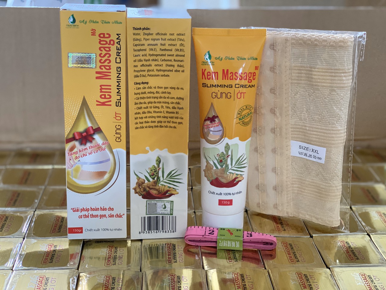 (CÓ VIDEO PHÂN BIỆT THẬT GIẢ) Tặng gen nịt bụng+Tặng thước dây,Kem tan mỡ ngân bình ,kem masage mỡ