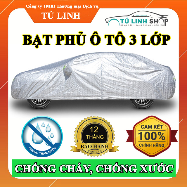 Bạt phủ toàn xe 3 lớp chống xước, chống nắng, chống cháy cho ô tô