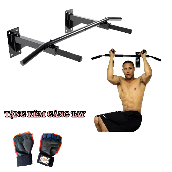 Xà Đơn Treo Tường Gắn Tường P90X Kèm Ốc Vít Nở + Tặng Găng Tay Tập Xà
