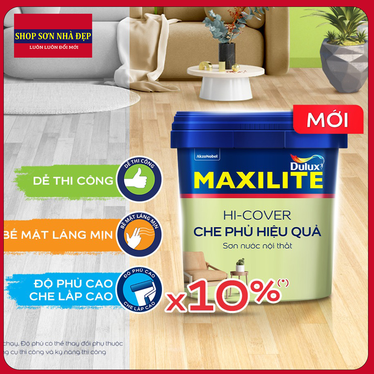   HCM  5 Lít sơn nước trong nhà cao cấp MAXILITE CHE PHỦ HIỆU QUẢ TỪ DULUX mới 