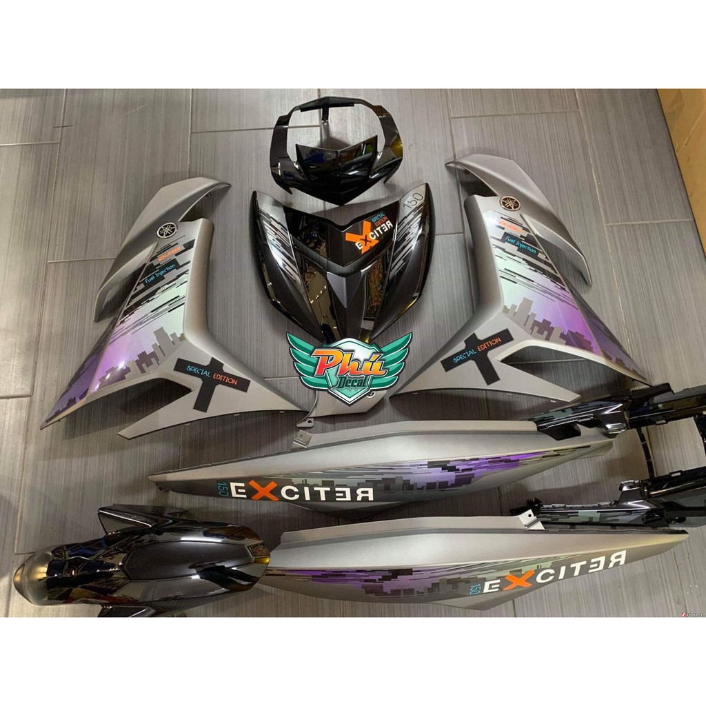 Tem rời Exciter 150 City Tím Xe Xám Mới (X)|Mẫu mã đa dạng|Chi tiết sắc nét|Nhận làm Tem rời theo Yêu Cầu