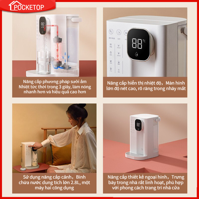 POCKETOP MÁy nước nóng để bàn T2 làm nóng nhanh dùng cho hộ gia đình