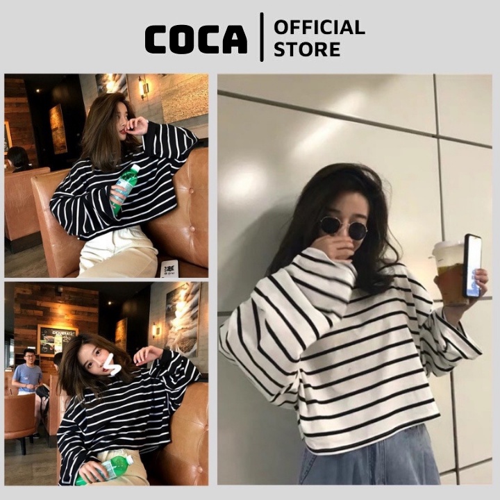 Áo croptop nữ dài tay ống rộng dưới 55kg coca 039