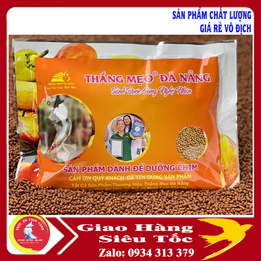 Cám chim chào mào, cám thắng mẹo đà nẵng, cám dưỡng, đấu, khoáng, dưỡng chim, mượt lông căng lửa đấu hót gói 200g, thức ăn phụ kiện chim cảnh