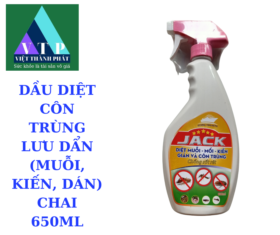 Thuốc Diệt Côn Trùng Đa Năng JACK 650ml - Diệt Tận Gốc Kiến, Muỗi, Dán, Côn Trùng, Sâu Bọ, Rết.