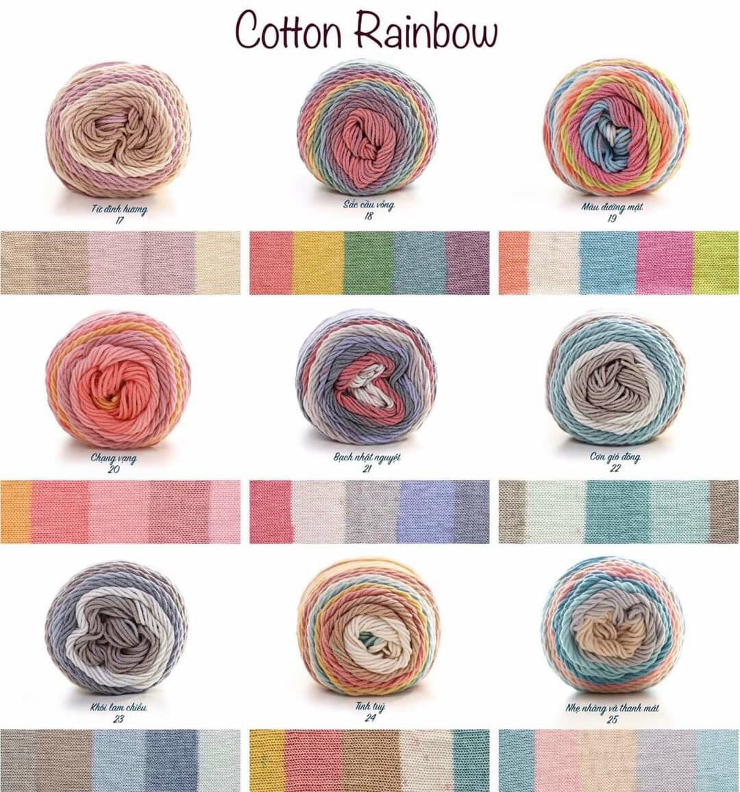Len cầu vồng Rainbow Cotton 100g