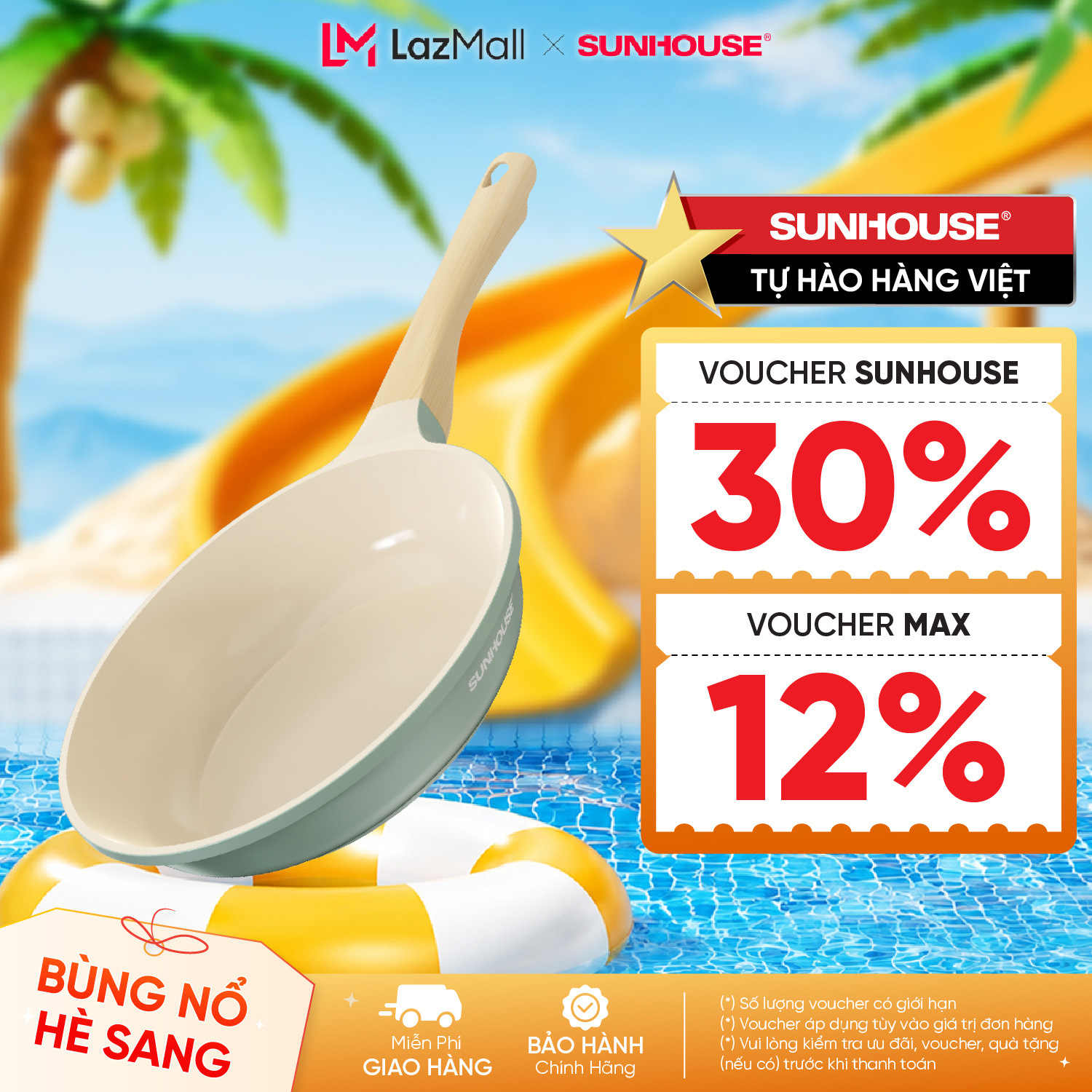 Chảo chống dính đáy từ Sunhouse SHG20-26-28EC - Công nghệ đúc nguyên khối - Chống dính 2 lớp - Sử dụng trên mọi loại bếp