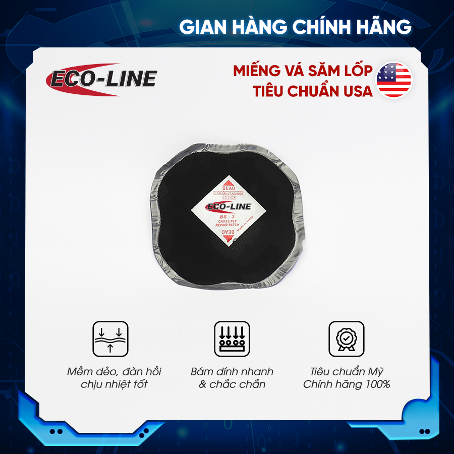 Hộp 10 miếng vá lốp bias - ecoline bs3 tiêu chuẩn mỹ