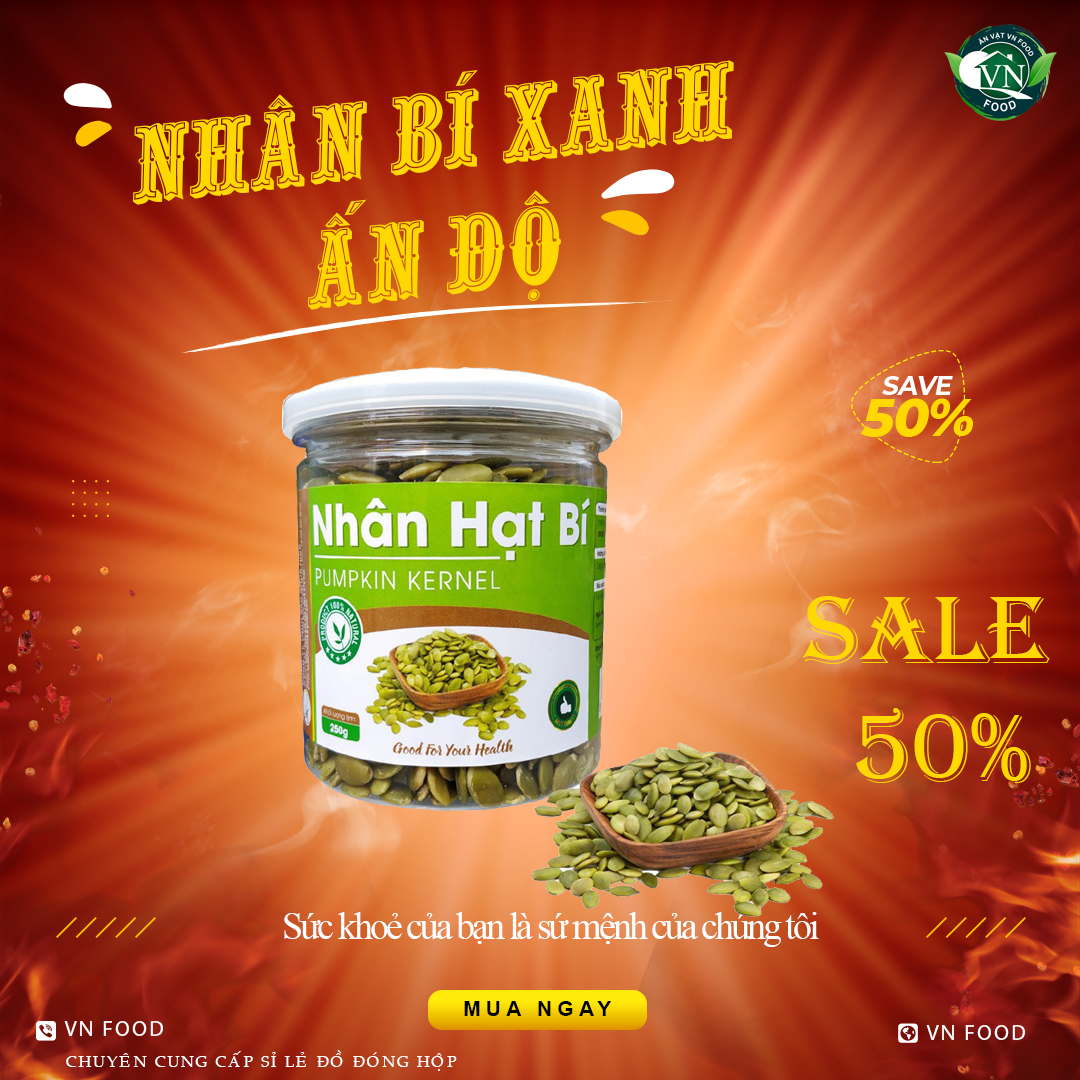 [HCM][HÀNG NHẬP KHẨU] Nhân Hạt Bí Xanh Ấn Độ Bổ Dưỡng - Hũ 250G