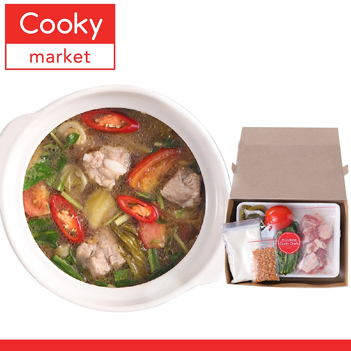 HCM - Canh Sườn Non Nấu Cải Chua - 1 Người - 0.25 kg - Giao nhanh