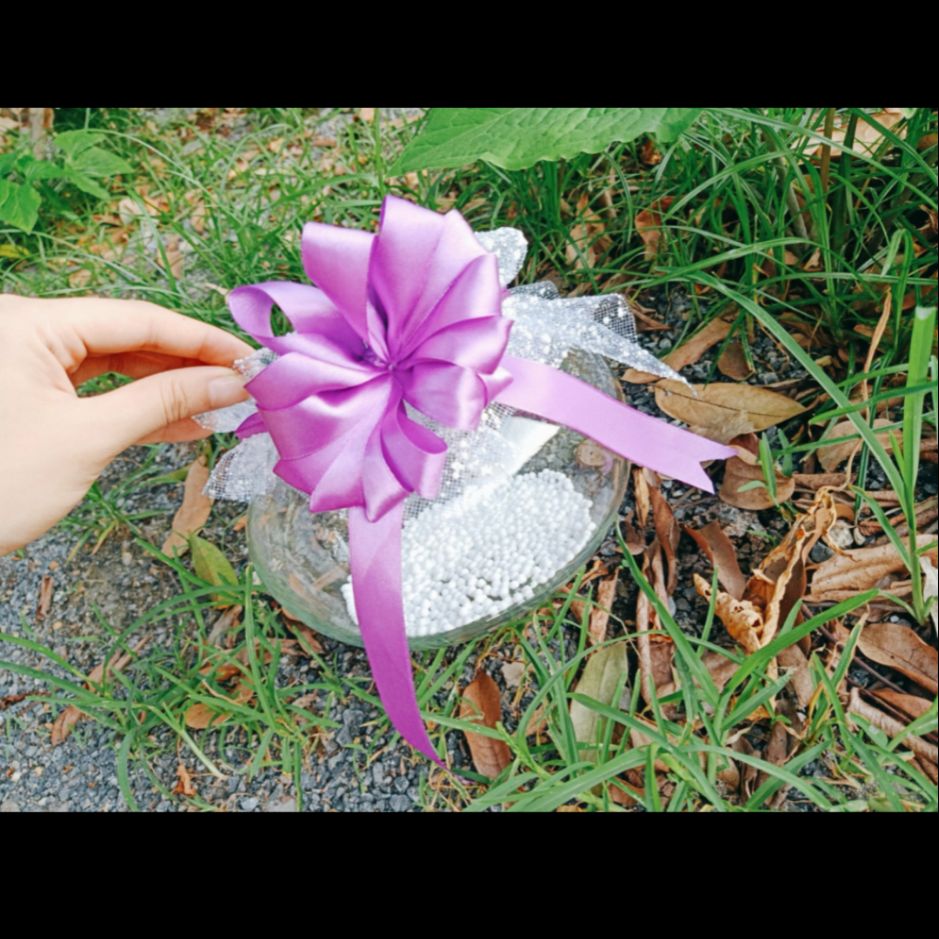 Lọ thuỷ tinh kèm nắp và nơ đựng được 1000 hạc size 4x4cm