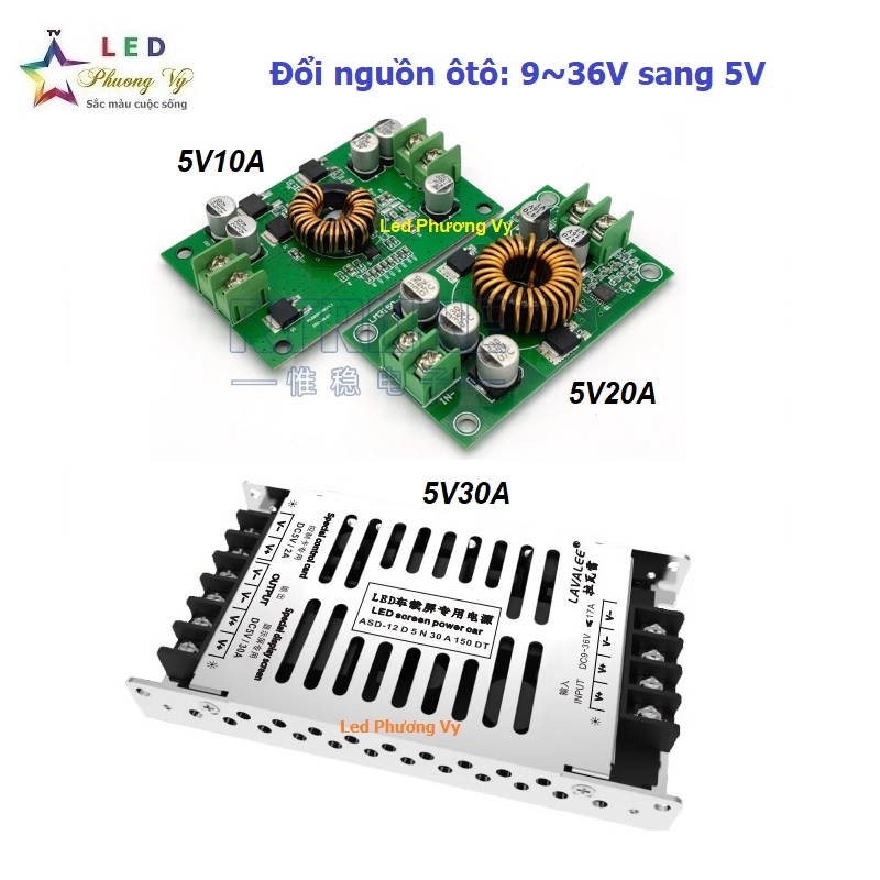 Đổi nguồn ôtô 5v10a, 5v20a - mạch hạ áp, giảm áp 10a, 20a