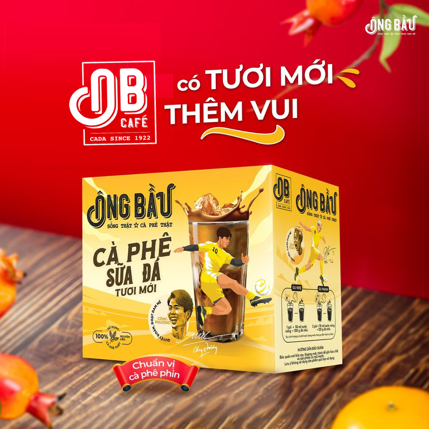 Cà phê sữa đá ông bầu mới hộp 240g/10 gói *24g | date 2025