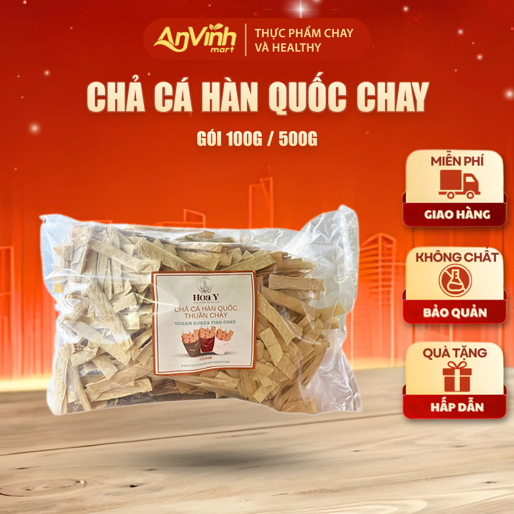 Chả cá Hàn Quốc thuần chay hiệu Hoa Y 100gr - 500gr
