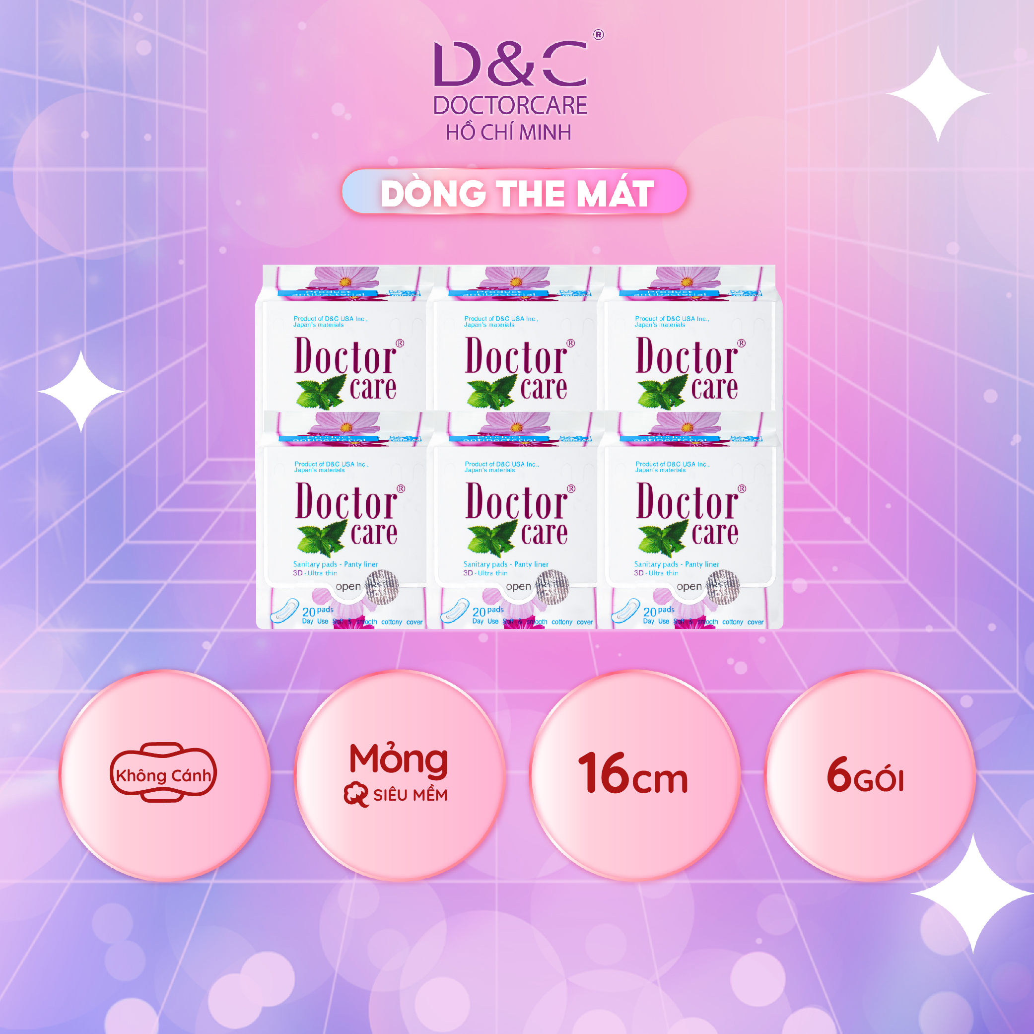 Băng vệ sinh thảo dược siêu thấm hút Doctor Care hằng ngày, băng vệ sinh cao cấp công nghệ Nhật Bản