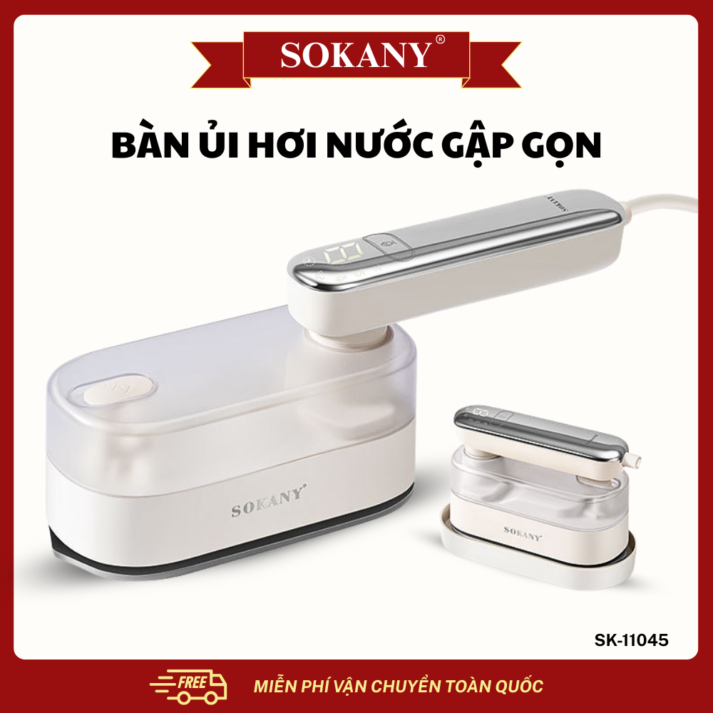Bàn là hơi nước cầm tay SOKANY SK-11045 công suất 1200W, 170ml nước, tiết kiệm năng lượng, làm mịn mọi vải