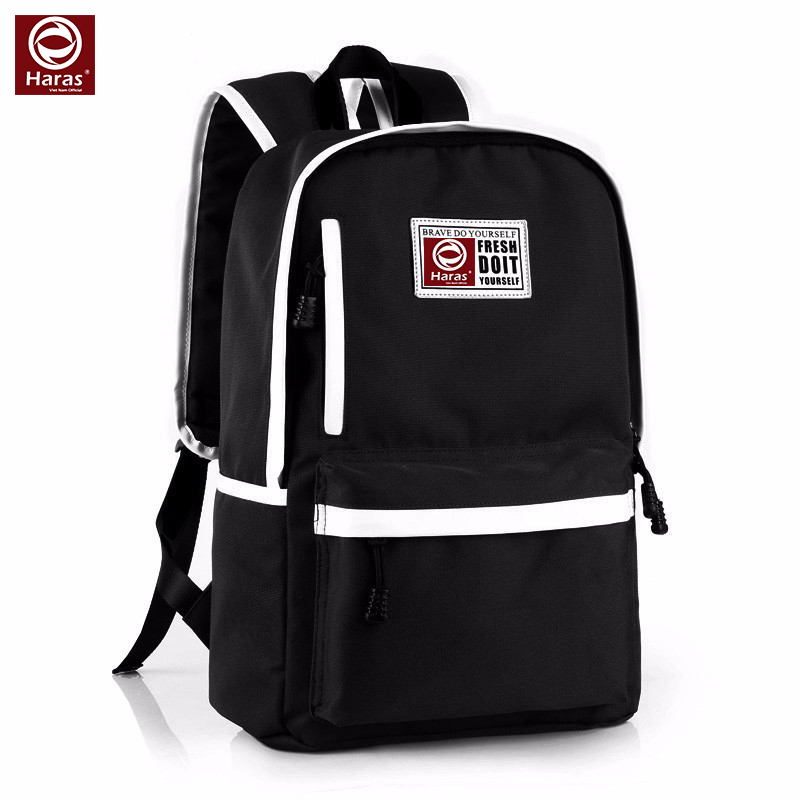 Balo Unisex Phối Da, Balo Học Sinh, Balo Cao Cấp Có Ngăn Đựng Laptop HARAS- HR205