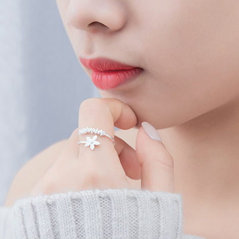 Nhẫn Bạc Nữ | Nhẫn Bạc S925 Thiết Kế Hình Cánh Hoa Cá Tính Dành Cho Các Cô Gái N2452 - Bảo Ngọc Jewelry