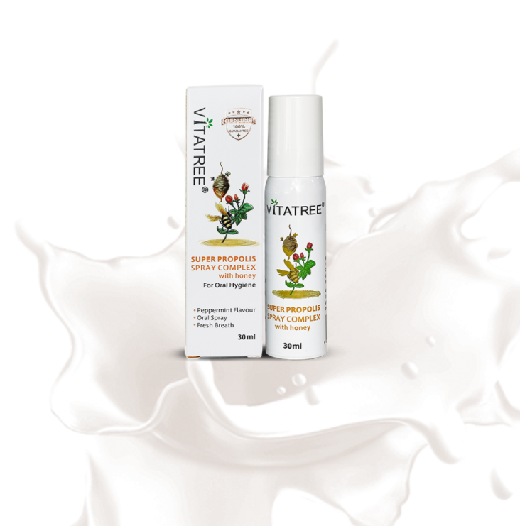 Keo ong xịt họng Vitatree Super Propolis Spray Complex With Manuka 15+ 30ml