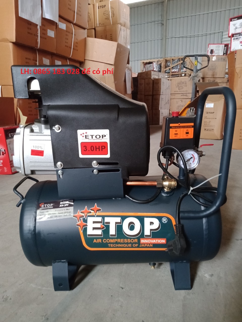 Máy nén khí etop có dầu 3pf, dung tích 30l
