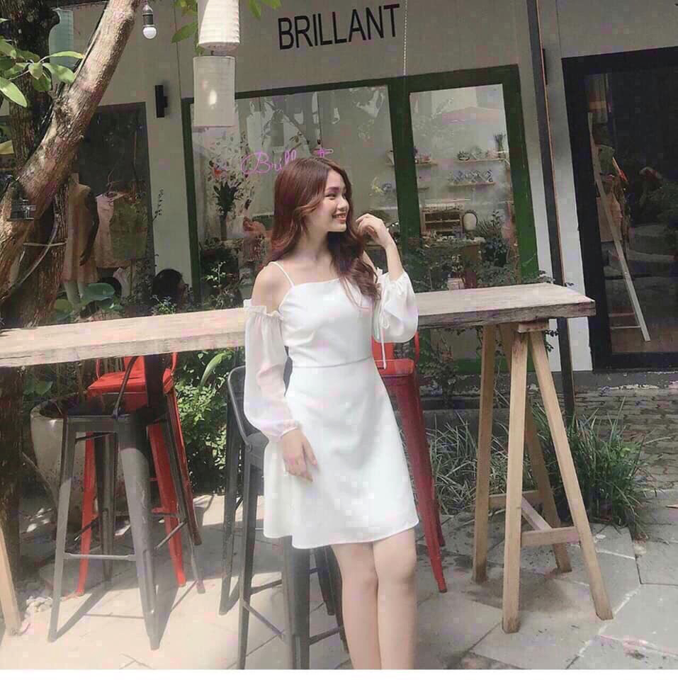Đầm 2 Dây Thắt Nơ Vai Chun Lưng Mẫu Mới  Đẹp Esther Fashion