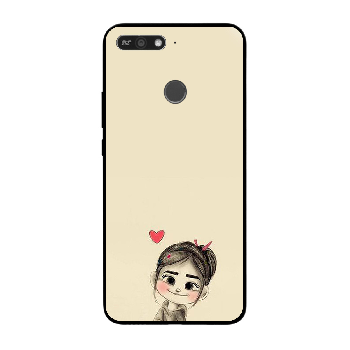 Ốp lưng dành cho điện thoại Huawei Y6 Prime 2018 in họa tiết Cô gái với trái tim nhỏ