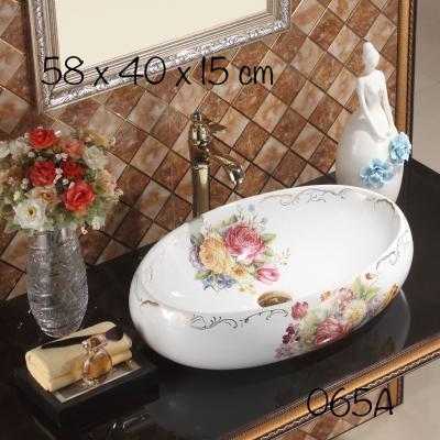 Chậu lavabo hoa hồng groves gc 065a