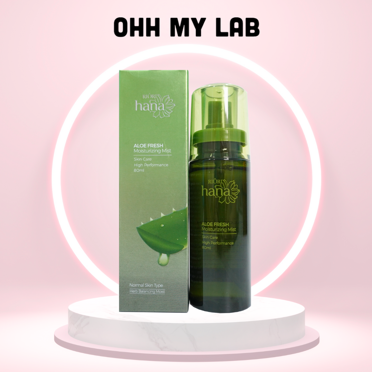 Xịt khoáng cấp ẩm, làm dịu da tức thì alobe fresh riori hana 80ml