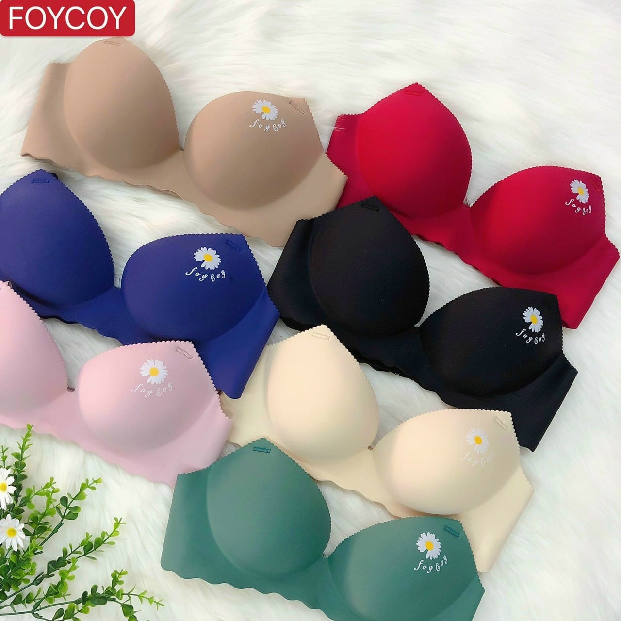 FOY COY Áo lót nữ, áo lót nâng ngực, áo ngực nữ nâng ngực bàn tay,chất su đúc họa tiết xinh, áo ngực không gọng, Quả tròn, Ôm ngực chống chảy xệ
