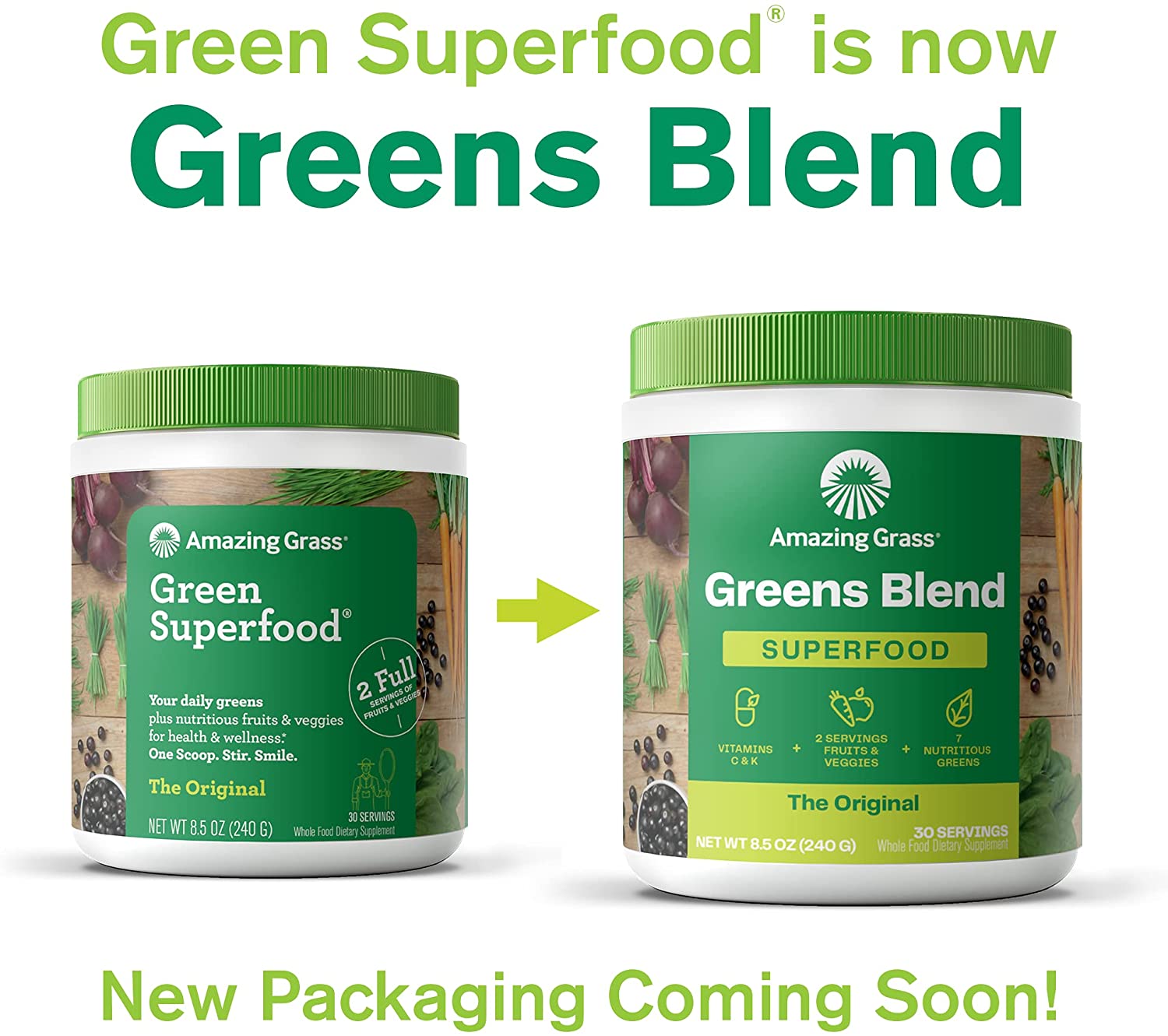 Bột rau củ hỗn hợp Greens Blend Superfood - Amazing Grass - 240g