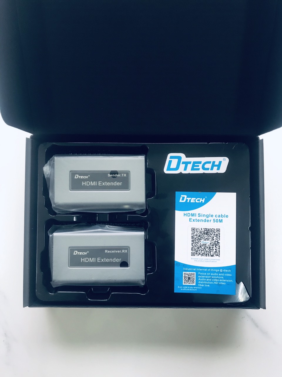 Bộ kéo dài hdmi qua cáp mạng 50/60m chính hãng dtech dt-7009c