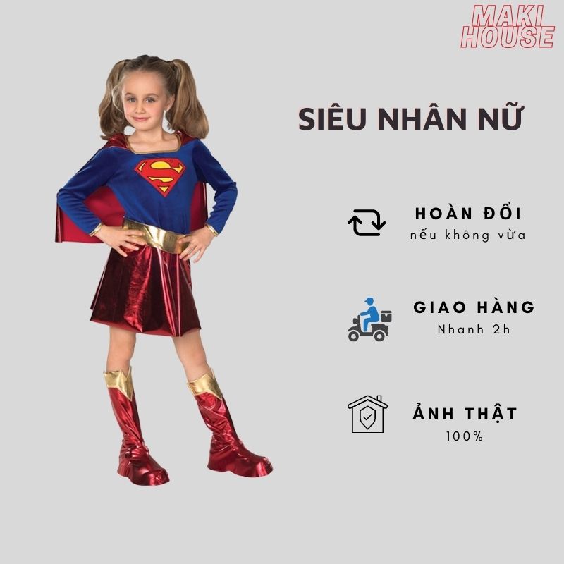 Quần Áo Hoá Trang Cho Bé Gái Siêu Nhân, Người Nhện, Nữ Thần Chiến Binh
