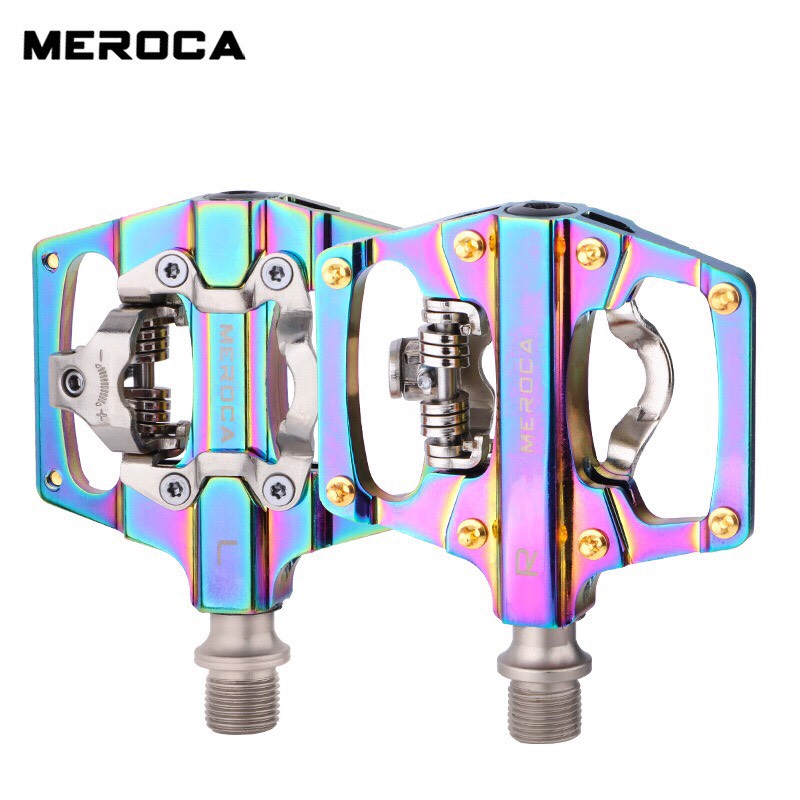 Pedal bàn đạp xe đạp pedan xe đạp thể thao chống trượt spd meroca