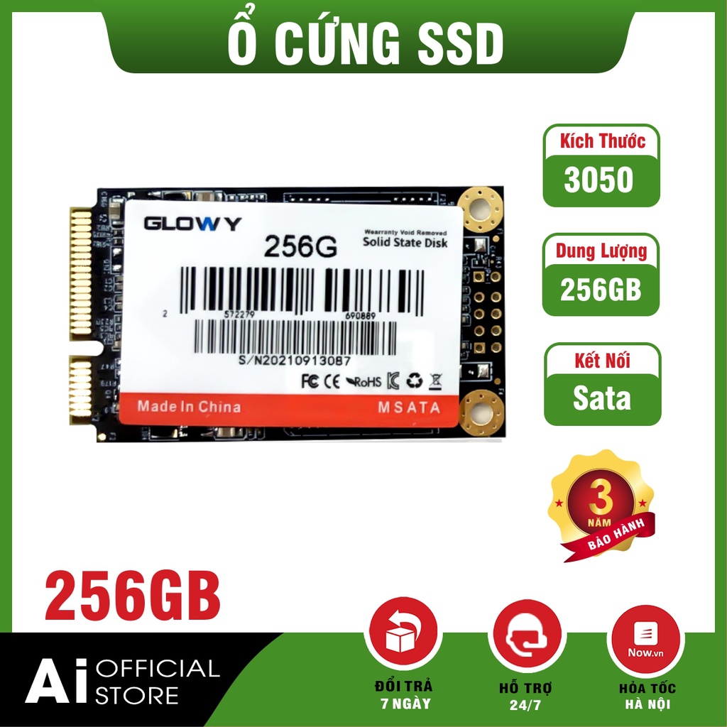 Ổ cứng ssd msata 256gb gloway – hàng chính hãng – bảo hành 3 năm !!!