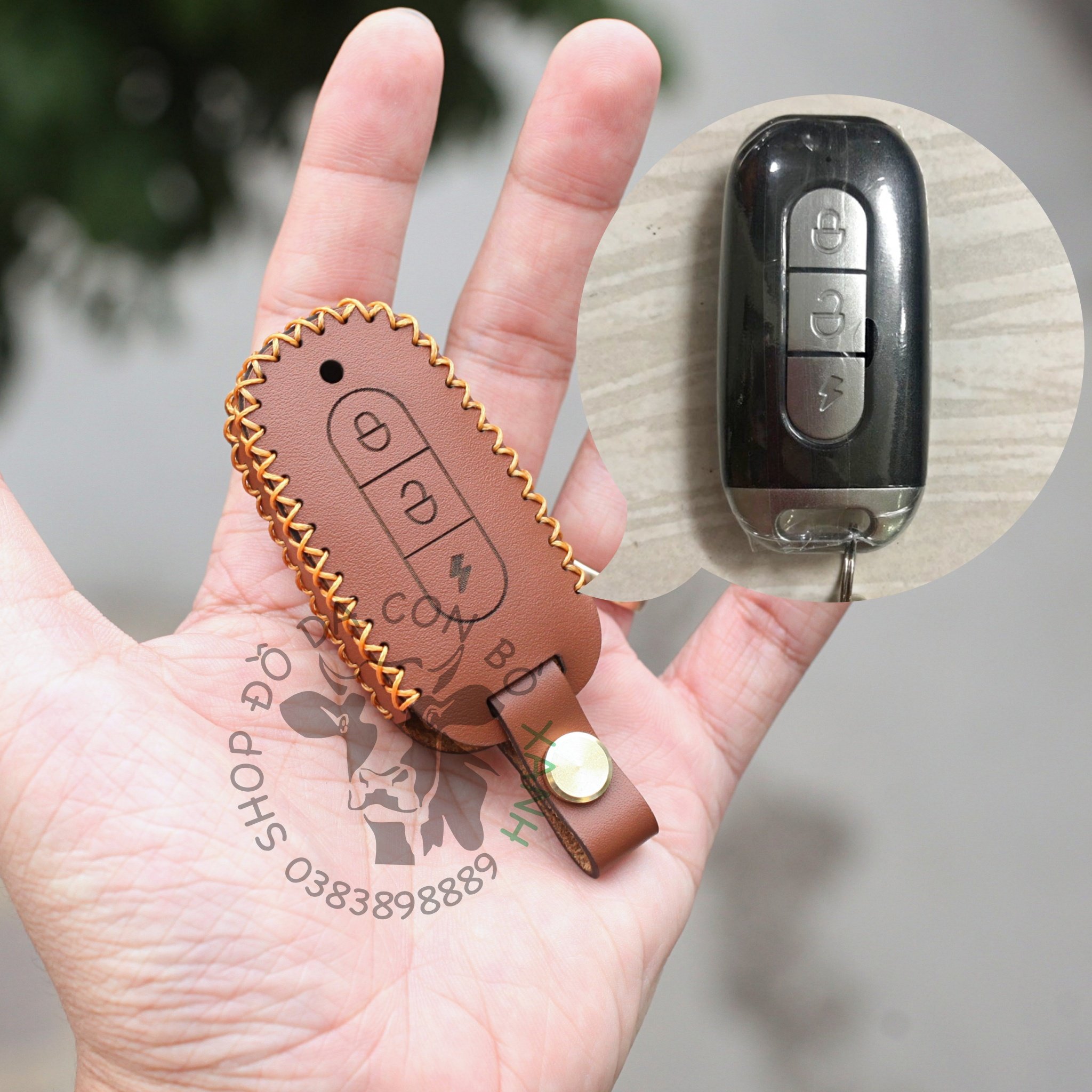 Bao da chìa khoá Xe điện Vinfast Klara A2 a2, Feliz , Klara S 2022, Remote tìm xe chống trộm, VF Felix handmade da thật